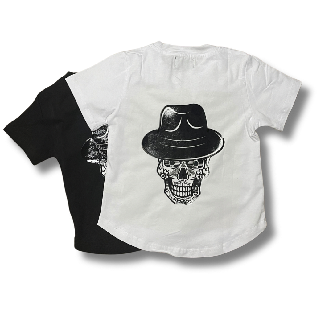 Sugar Skull Graphic Tee - White