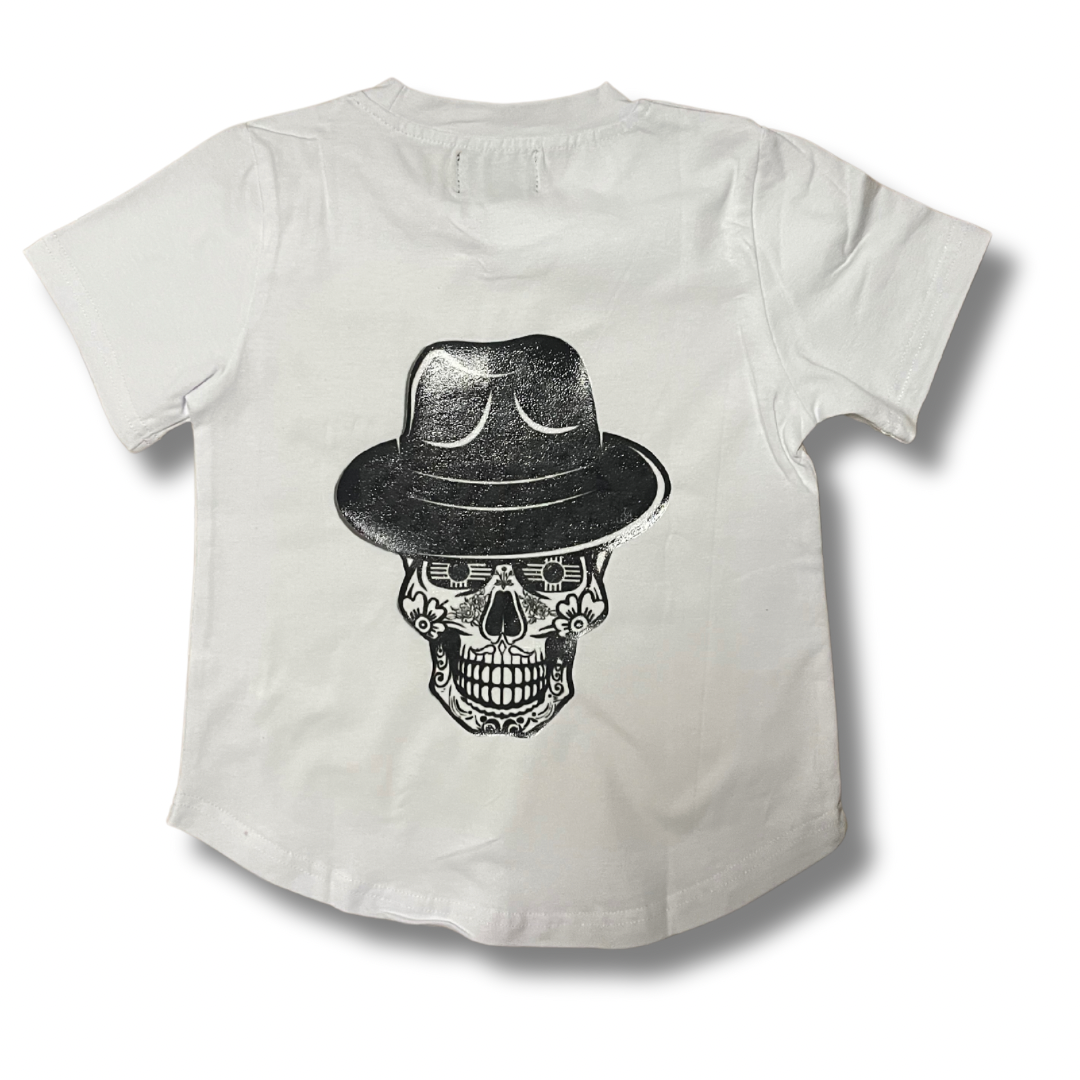 Sugar Skull Graphic Tee - White