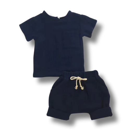 Navy Muslin Set