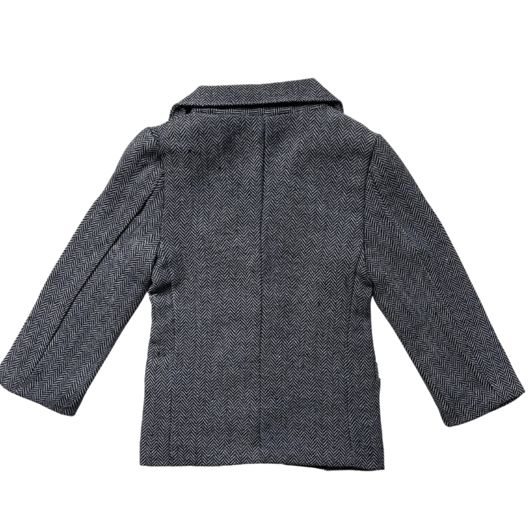 Toddler and Baby Sport Coat Blazer-Dark Grey - Back - Winsome Gentleman